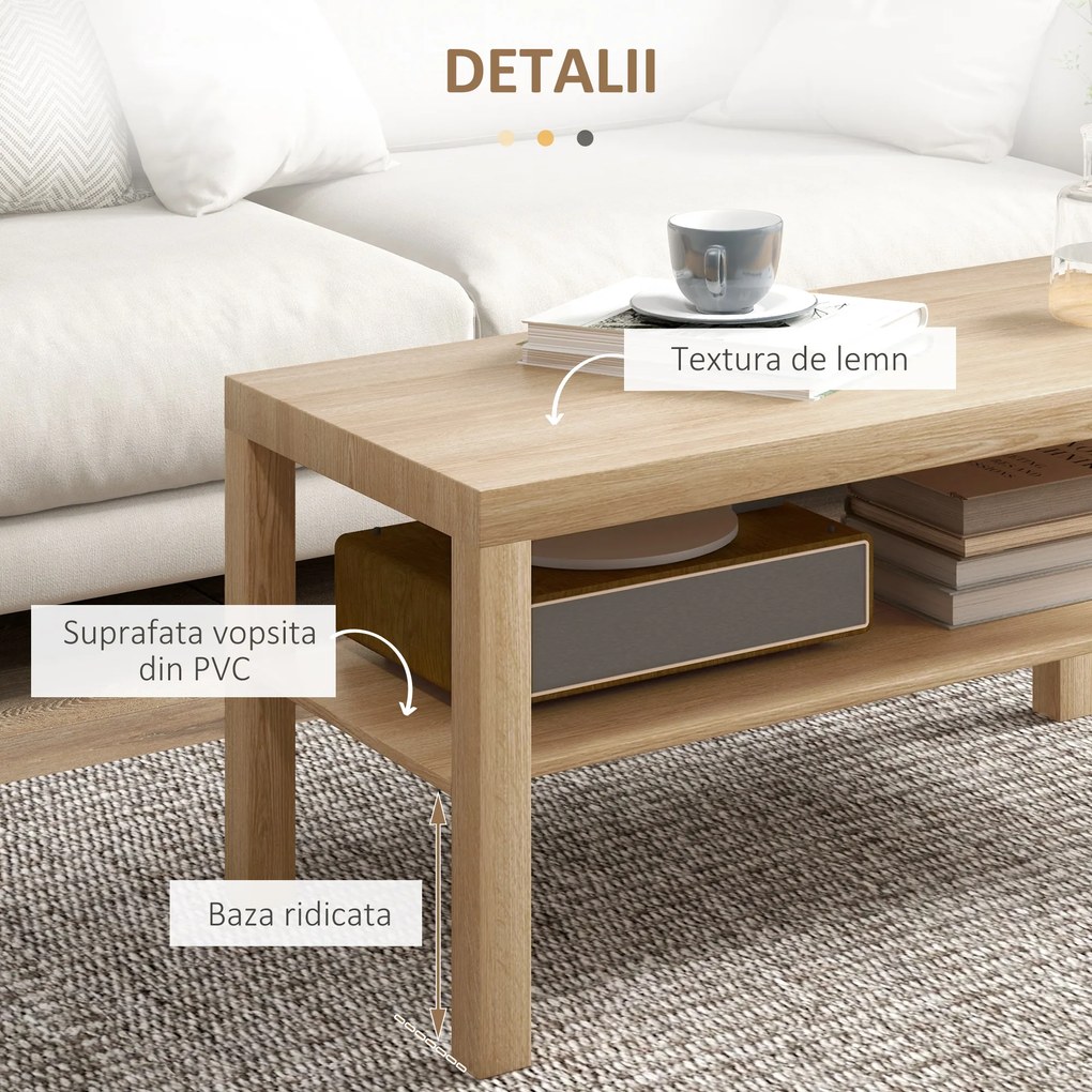 HOMCOM Tavă Cafea Modernă Noce 90x45 | Aosom Romania