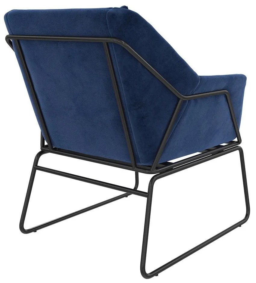 Fotoliu albastru cu tapițerie din catifea Avery – Støraa