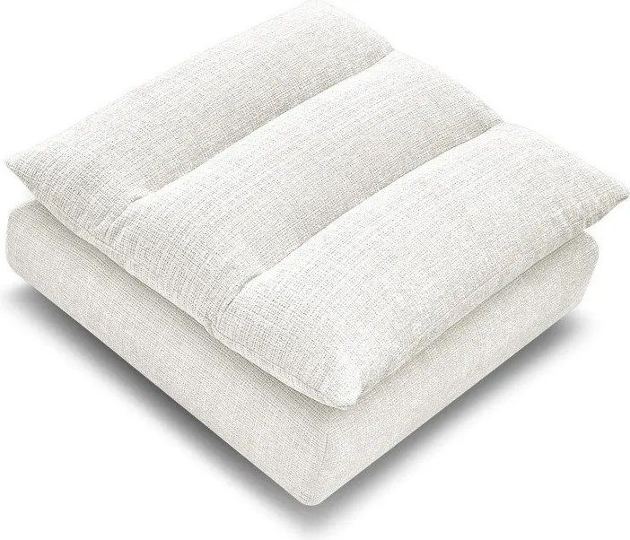 Taburet alb cu tapițerie din chenille Neil – Bobochic Paris