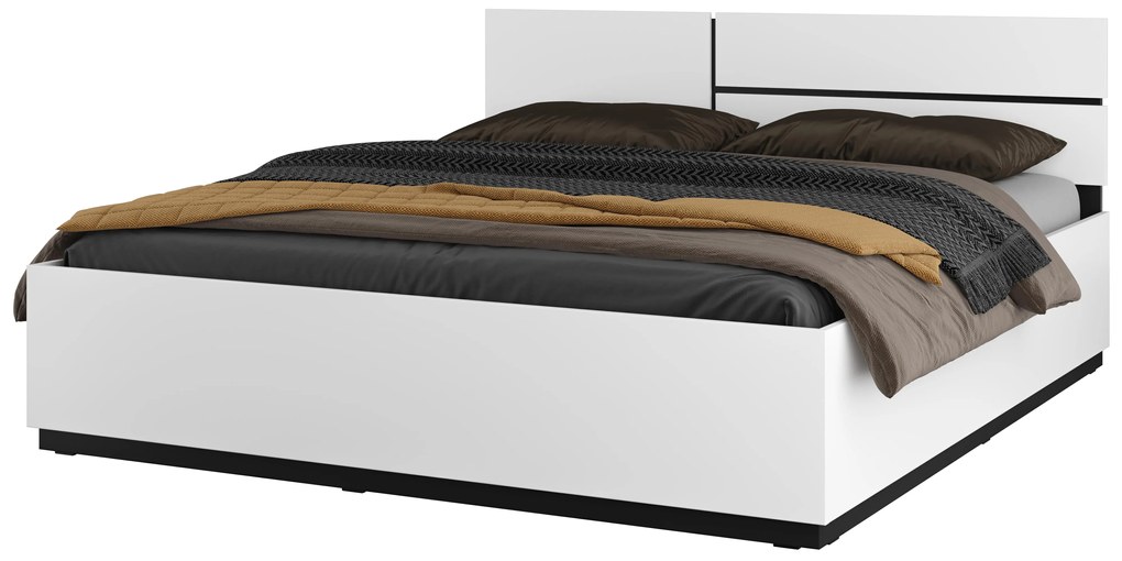Pat matrimonial 180 cm Crossroad S32 (alb + negru). 1118239