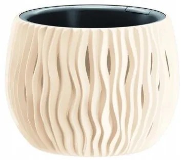 Ghiveci decorativ de flori, rotund, crem, 1.4 L, 18x13.6 cm Sandy Bowl 