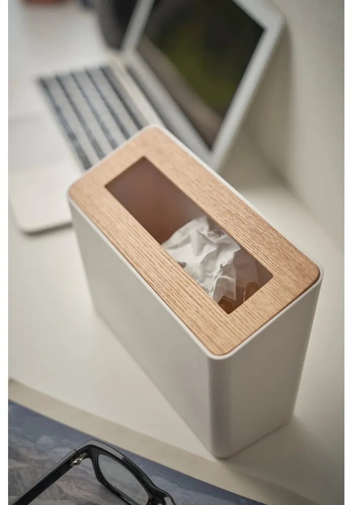 Coș de gunoi alb pentru birou din plastic 2,3 l Rin – YAMAZAKI