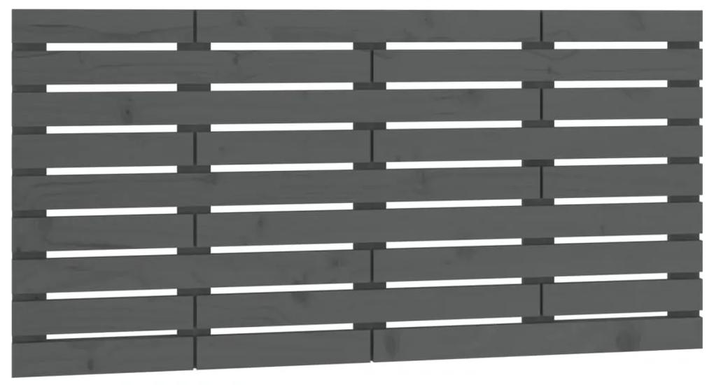 824740 vidaXL Tăblie de pat pentru perete, gri, 156x3x63 cm, lemn masiv pin