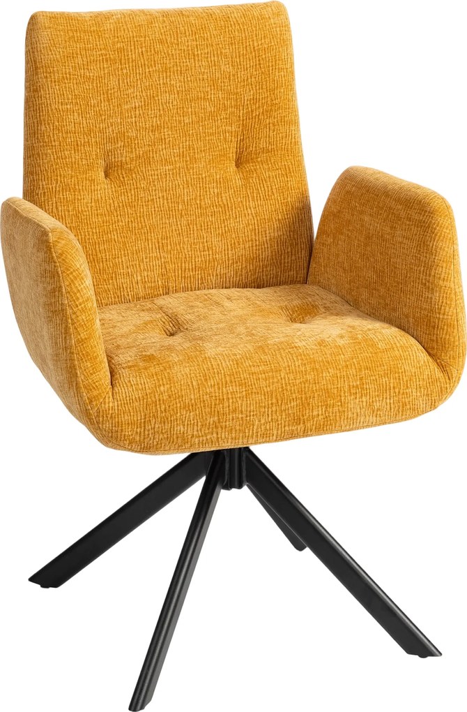 HOMCOM Fotoliu tapițat, fotoliu accent, design modern, rotativ, până la 120 kg, Galben | Aosom Romania