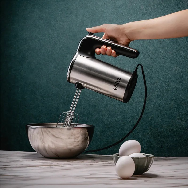 Mixer de mana Oliver Voltz OV51110J, 500W, 5 viteze + Turbo, 2 teluri, 2 carlige, Inox