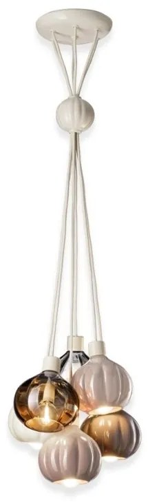 Lustra cu 6 pendule design italian realizat manual din ceramica si sticla AFOXÉ Mix