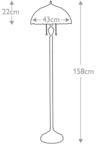 Elstead QZ-LARISSA-FL - Lampadar Tiffany LARISSA 2xE27/100W/230V