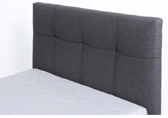 Pat tapițat MARIA ONE, 90 x 200 cm, gri, cu spațiu de depozitare, fără saltea