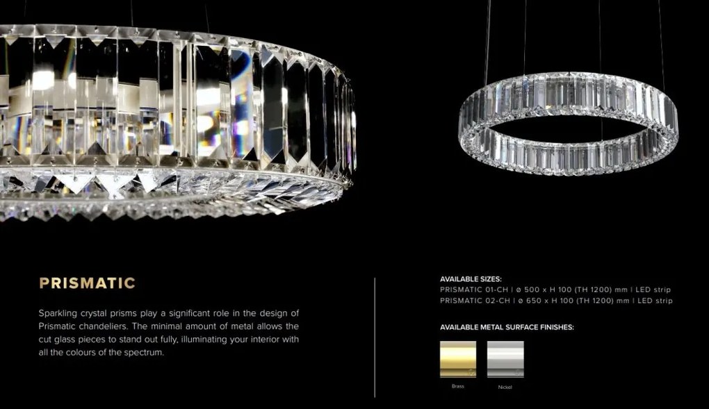 Lustra LED LUX moderna design circular D50 PRISMATIC 01