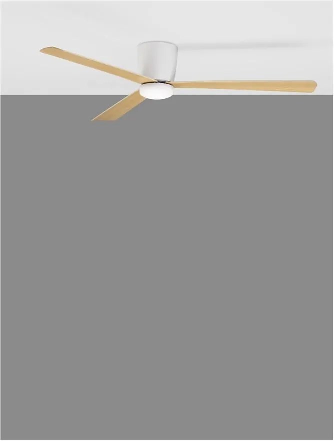 Ventilator de tavan cu telecomanda design modern DELL alb/lemn