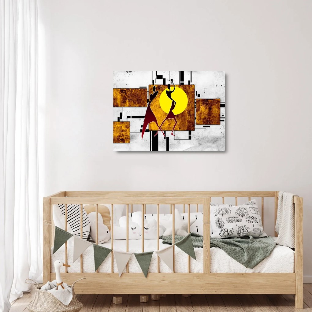 Tablou pe sticlă cu pictură epochală străveche (70x50 cm)