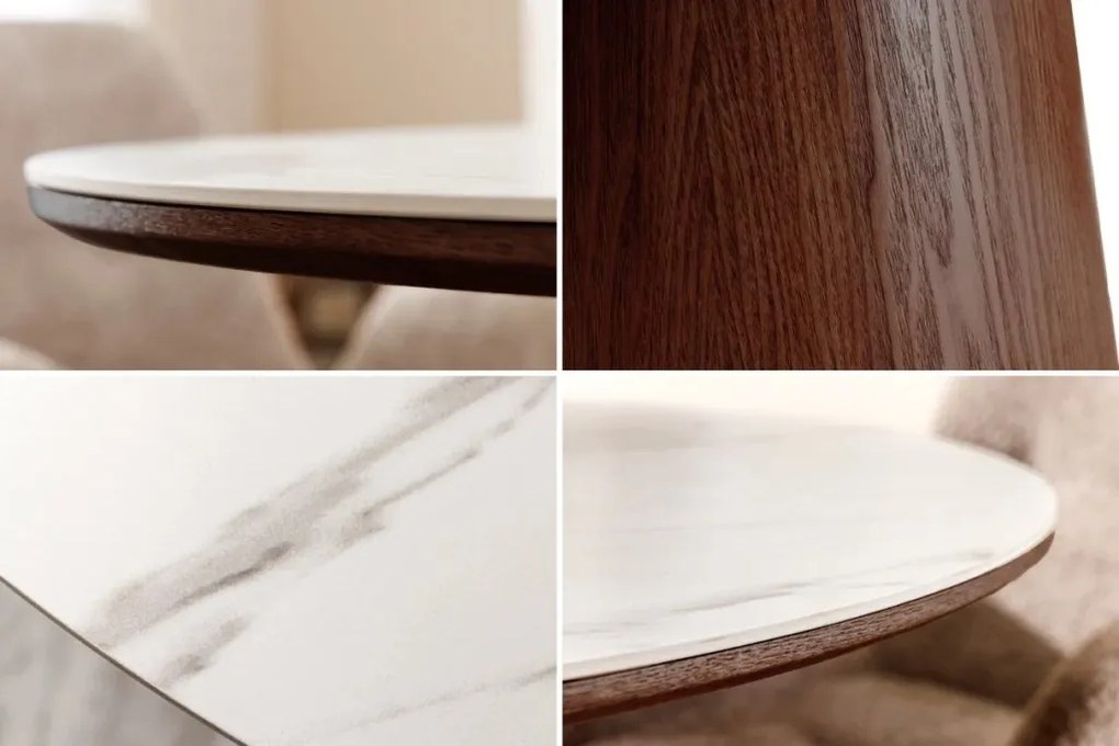 Masa rotunda, Ceramica Alba, Furnir Nuc, UNIQUE 120cm A-45144 VC