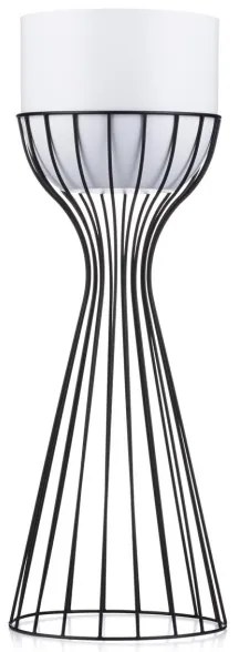 Ghiveci metalic de flori LOFT 56x20 cm negru/alb