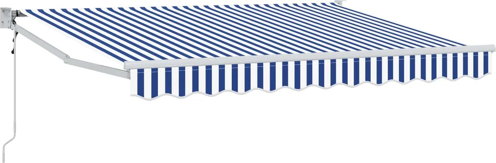 vidaXL Cort electric retractabil Albastru și Alb 3,5 x 2 m