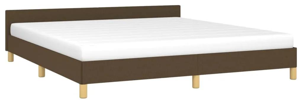 Cadru de pat cu tablie, maro inchis, 160x200 cm, textil Maro inchis, 160 x 200 cm