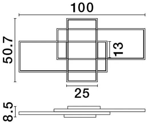 Lustra LED cu telecomanda design geometric CLEA neagra