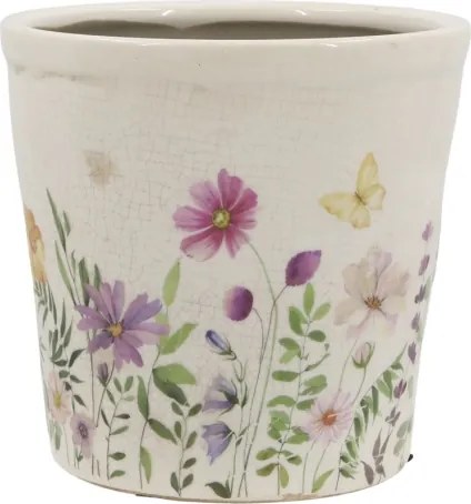 Ghiveci cu motiv floral, H10/11 cm, Avignon