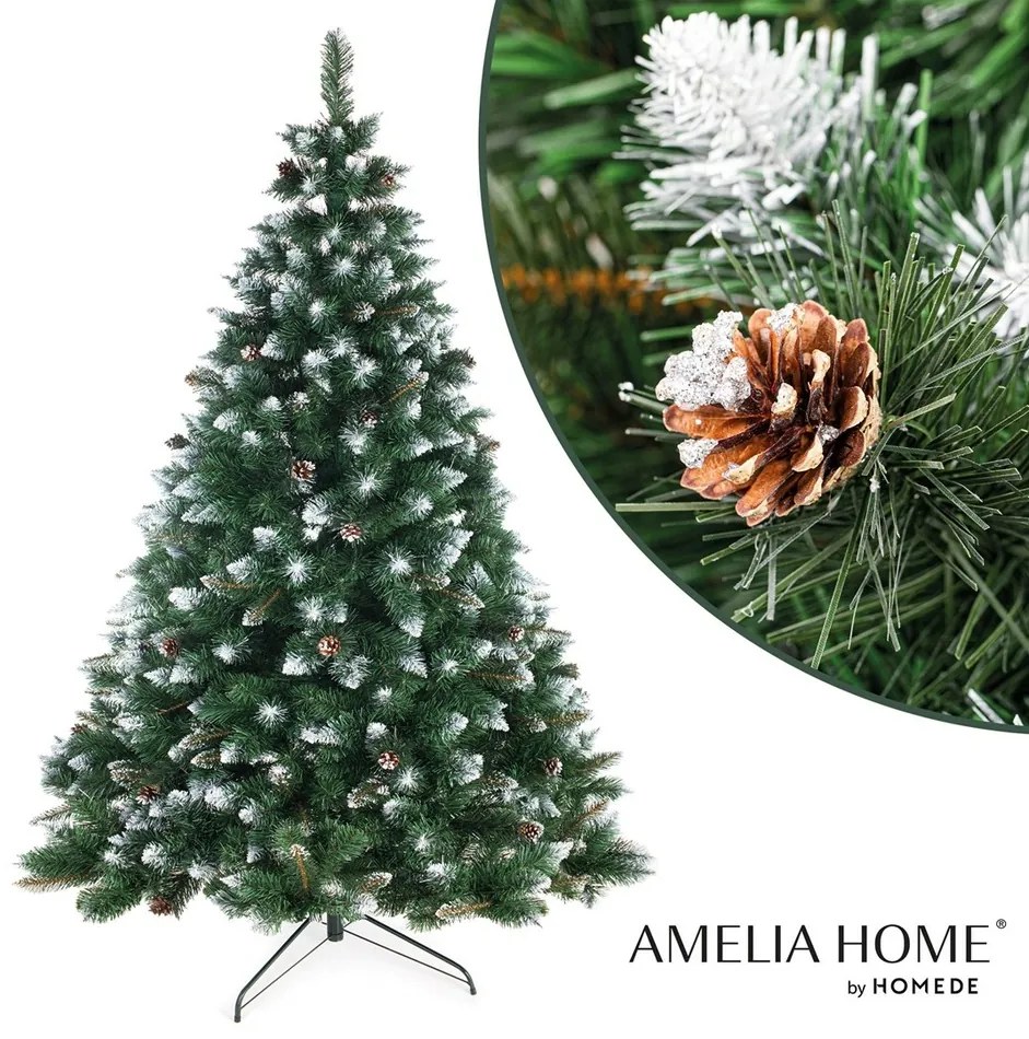 AmeliaHome Pom de Crăciun Pin cu conuri Lemmy, 180cm, 180 cm