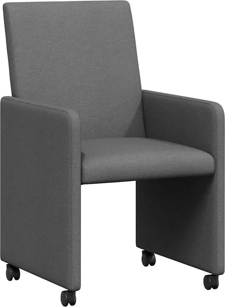 vidaXL Scaune de dining cu roți 2 pcs Gri închis 57 x 66 x 94 cm