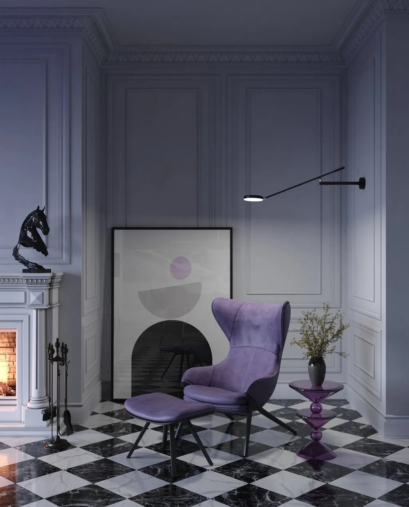 Aplica LED de perete directionabila design modern Fad negru mat