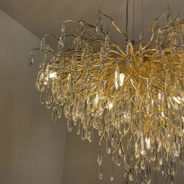 Lustră de cristal pe cablu 11xG9/40W/230V auriu