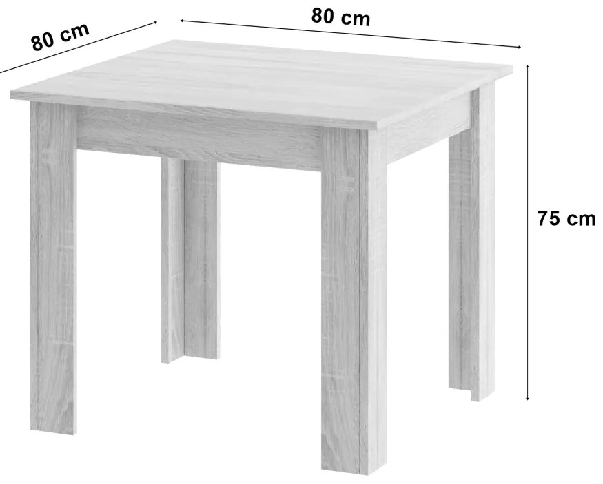 Set de masă negru 1 + 4, masa MADO ARTISAN 80x80 + scaune BALI MARK negre