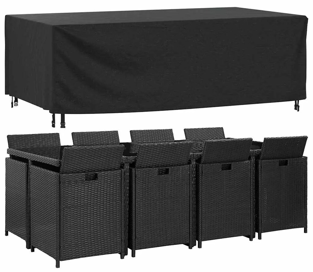 3196421 vidaXL Huse mobilier grădină 2 buc negru 229x113x73cm impermeabil 420D