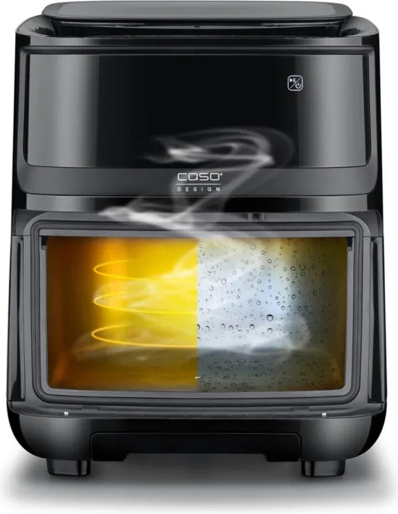 Friteuza cu aer cald si abur Caso AirFry & Steam 700, 1700 W, 7 l, 10 programe, 60-200°C, Timer, Fereastra, Alarma, Negru