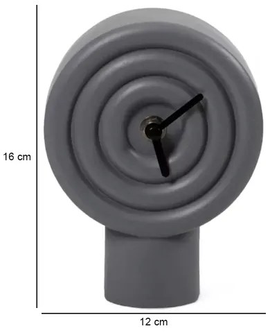Ceas de masă din ceramică, 16 cm, 1xAA, gri