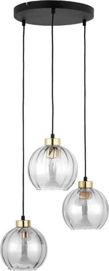 Lustru LED suspendat pe cablu DEVI 3xE27/15W/230V negru/transparent