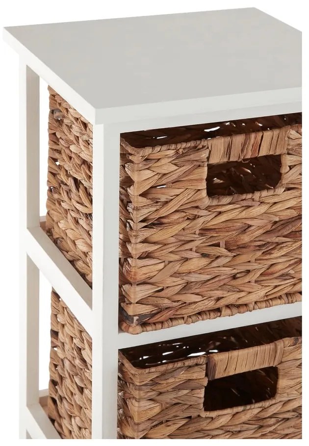 Etajeră de baie albă/în culoare naturală din lemn masiv de paulownia 32x100 cm Padstow – Premier Housewares