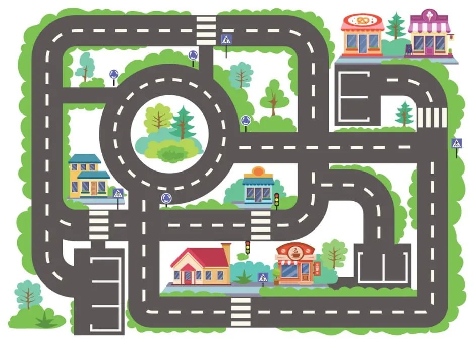 Autocolant din vinilin pentru podea cameră copii Ambiance Travel