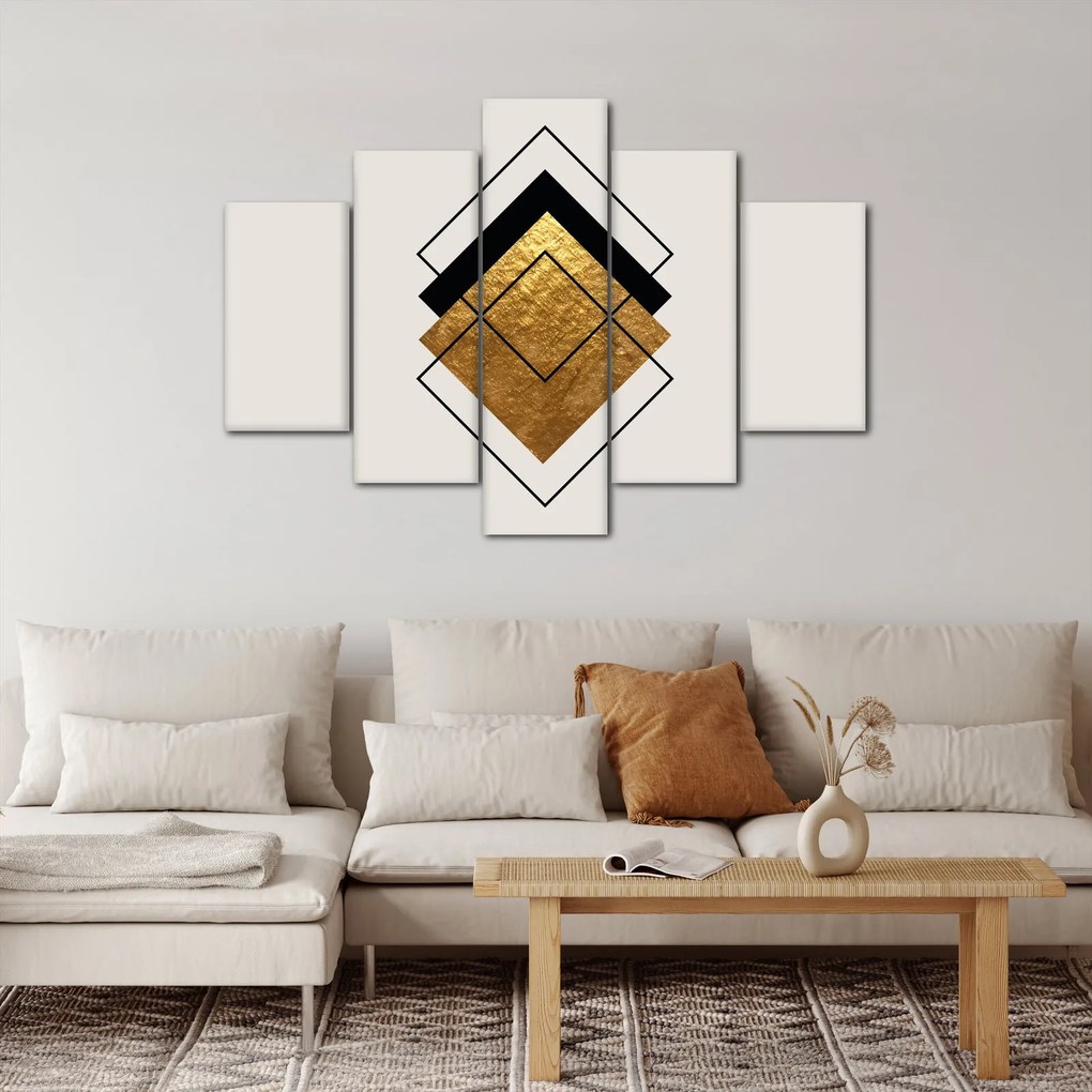 Tablou - Abstracție de aur și alb N⁰1 (150x105 cm)