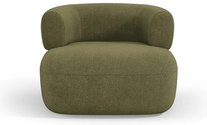 Fotoliu verde cu tapițerie din stofă bouclé Jenny – Micadoni Home