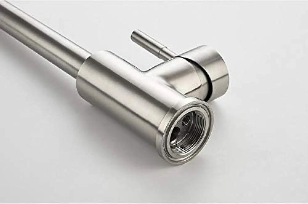 Baterie Bucătărie din Inox Satinat, Model CF001 – Eleganță și Funcționalitate pentru Orice Bucătărie Modernă