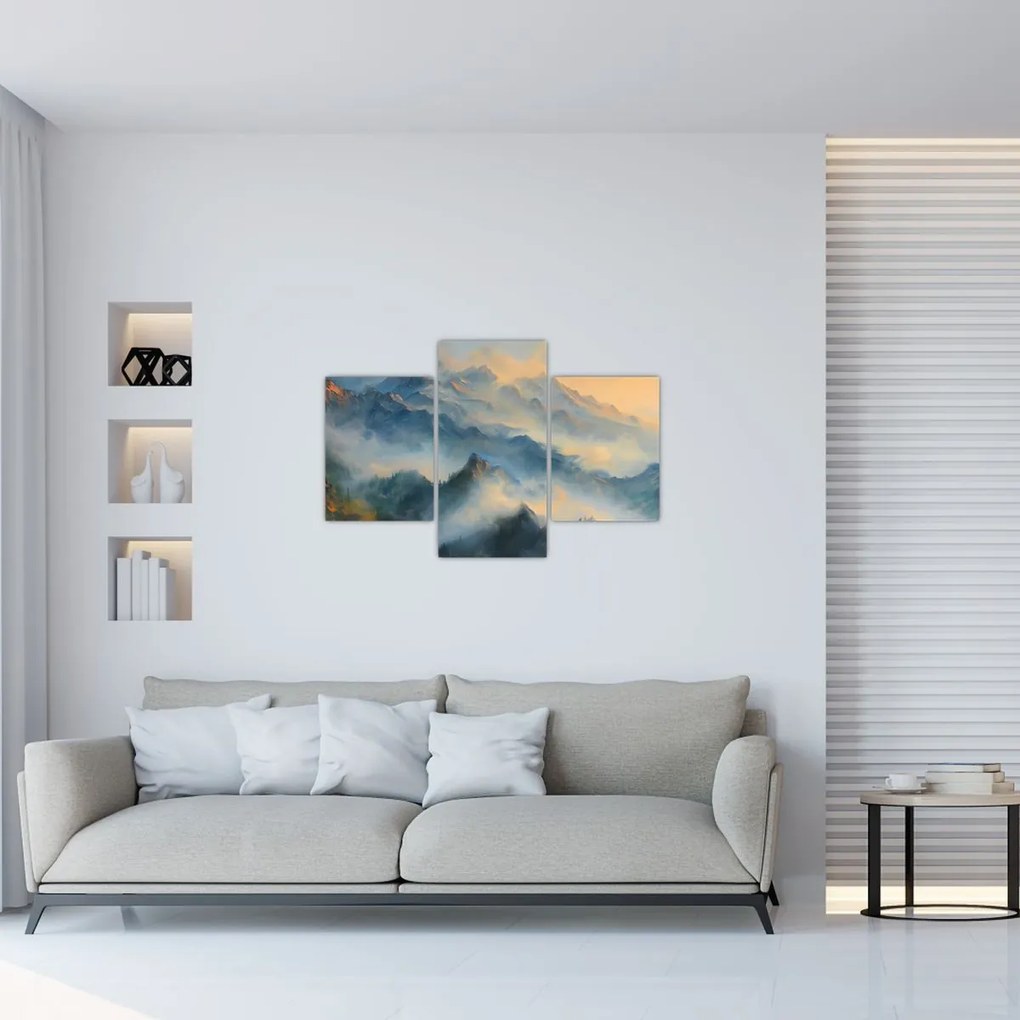 Tablou - Peisaj montan pictat (90x60 cm)