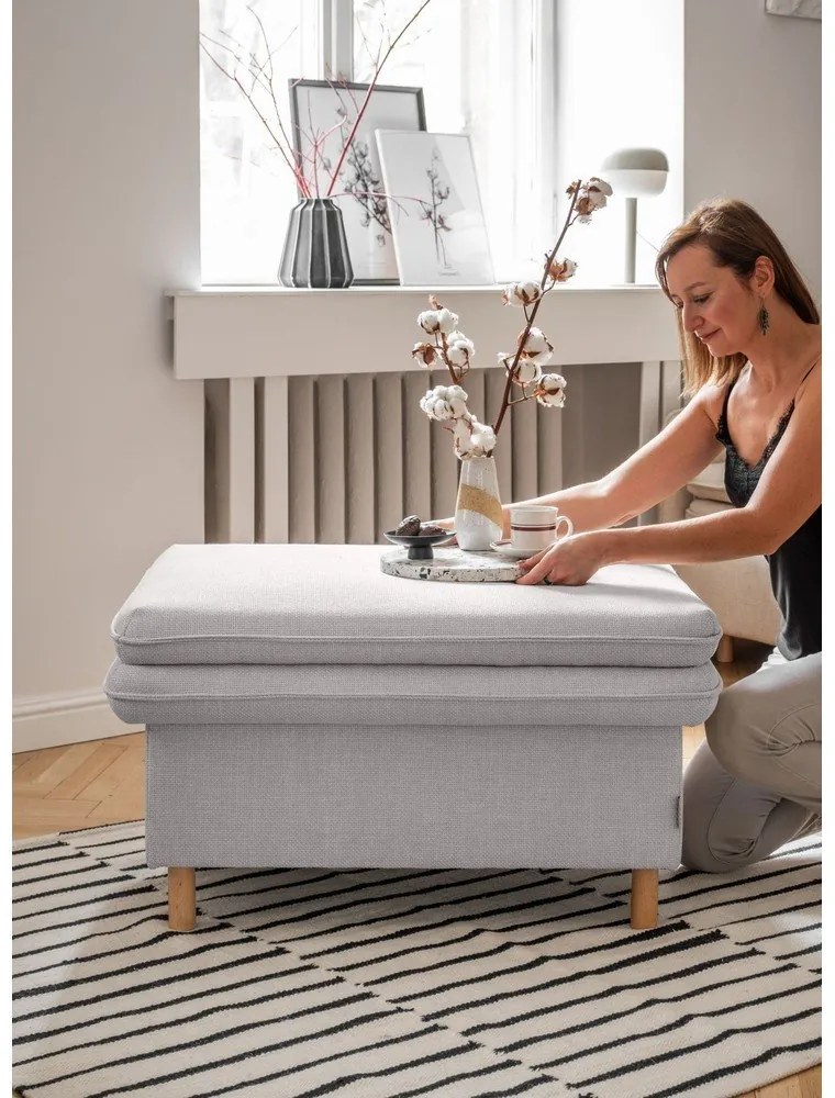 Taburet gri deschis Simon – Miuform