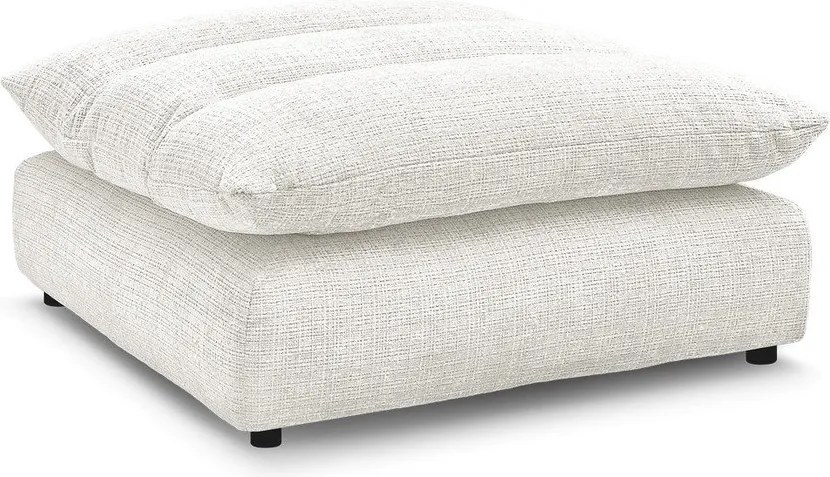 Taburet alb cu tapițerie din chenille Neil – Bobochic Paris