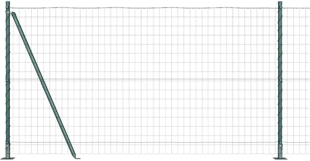 vidaXL Gard cu Stâlp Verde 1,2 x 10 m Oțel și PVC