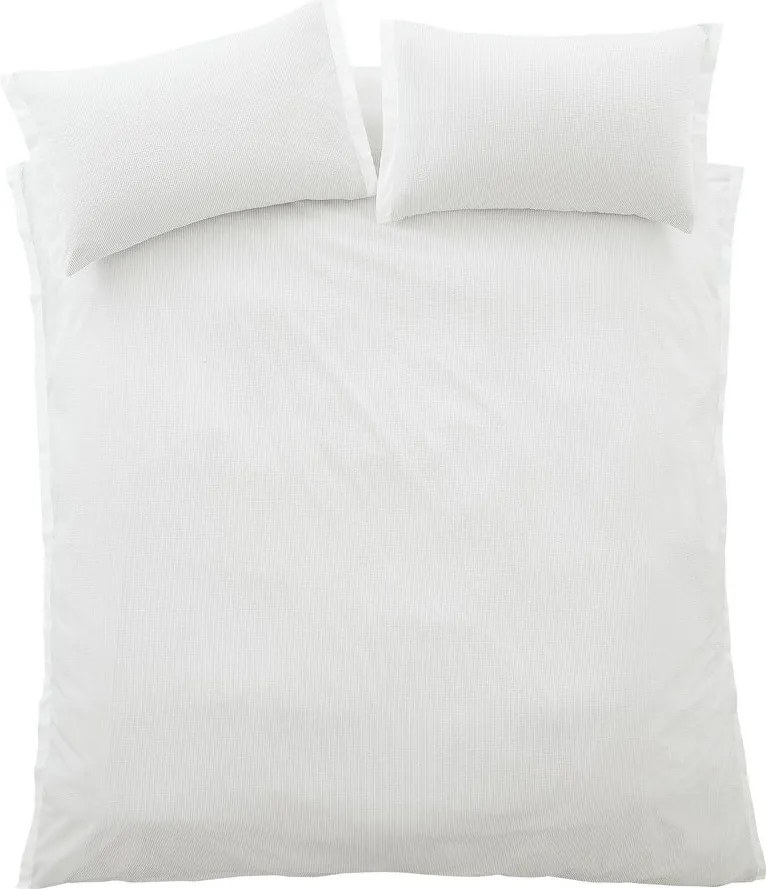 Lenjerie de pat gri deschis din bumbac percal pentru pat dublu cu 3 piese 200x200 cm Seersucker Woven Stripe – Bianca