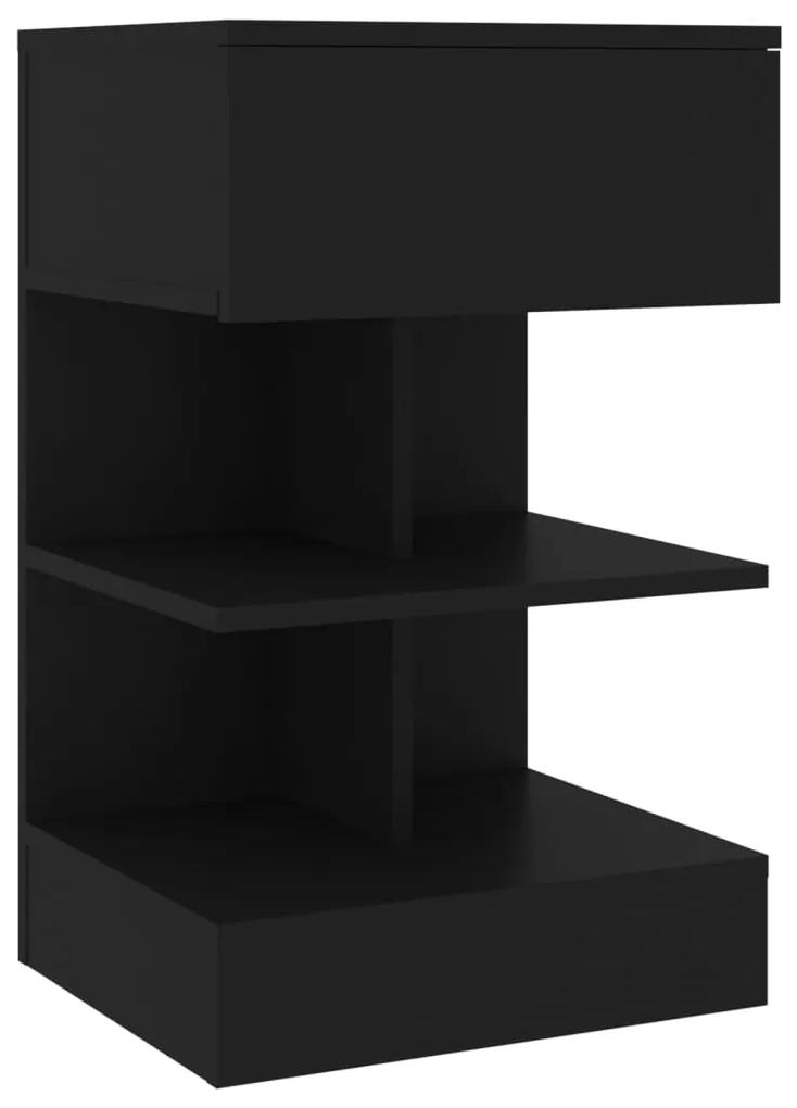 Noptiera, negru, 40x35x65 cm, PAL 1, Negru