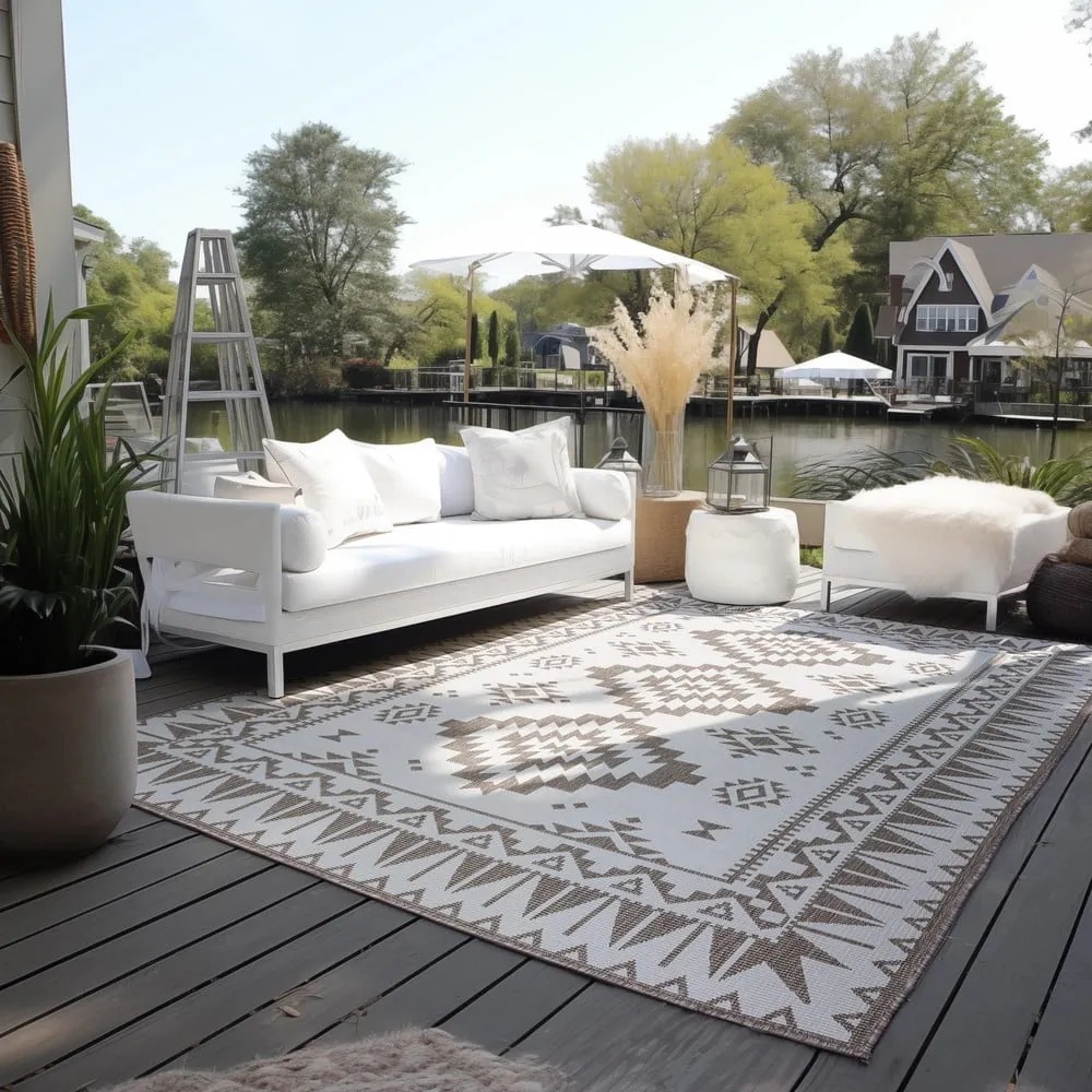 Covor de exterior maro/crem 120x170 cm Gemini – Elle Decoration