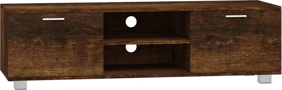 vidaXL Comodă TV, stejar fumuriu, 140x40,5x35 cm, lemn prelucrat
