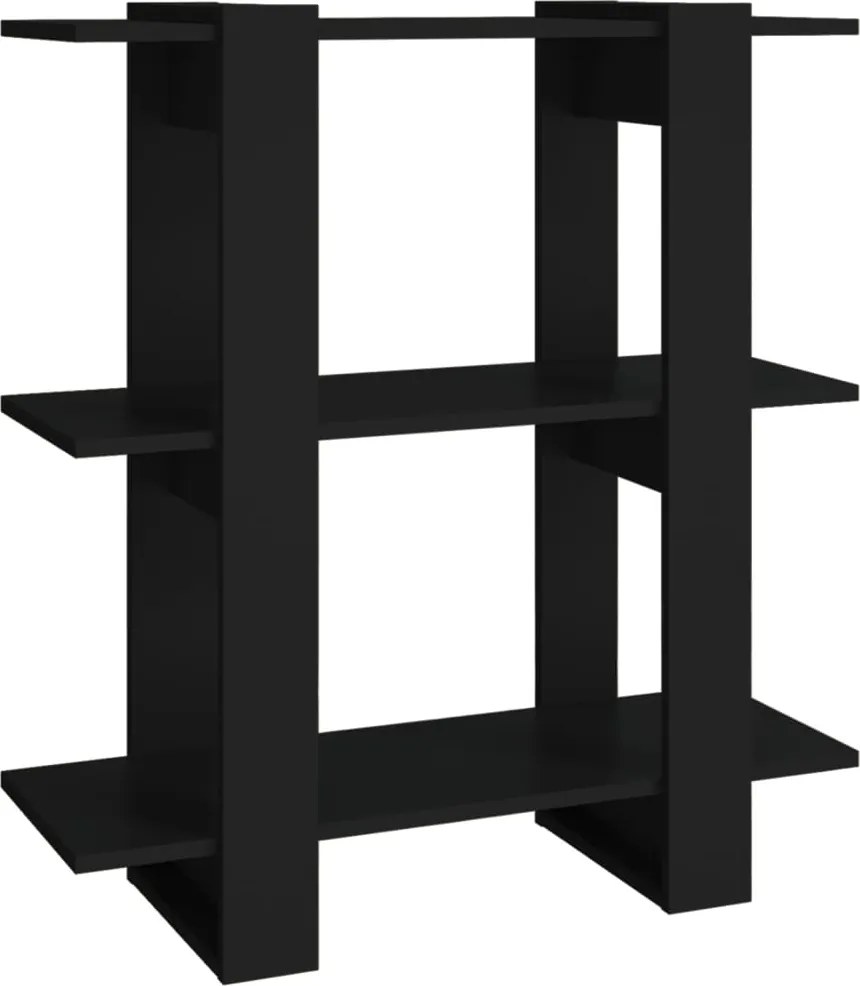 vidaXL Bibliotecă/Separator cameră, negru, 80x30x87 cm