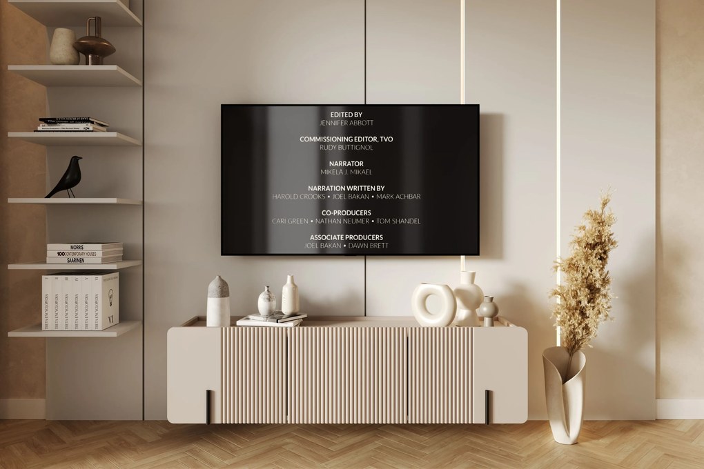 Dulap TV Malmi 150 cm suspendată - cașmir / negru