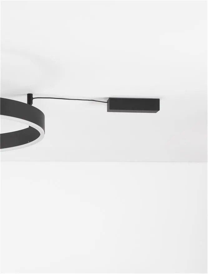 Lustra/Plafoniera LED dimabila design circular MOTIF Black 60cm