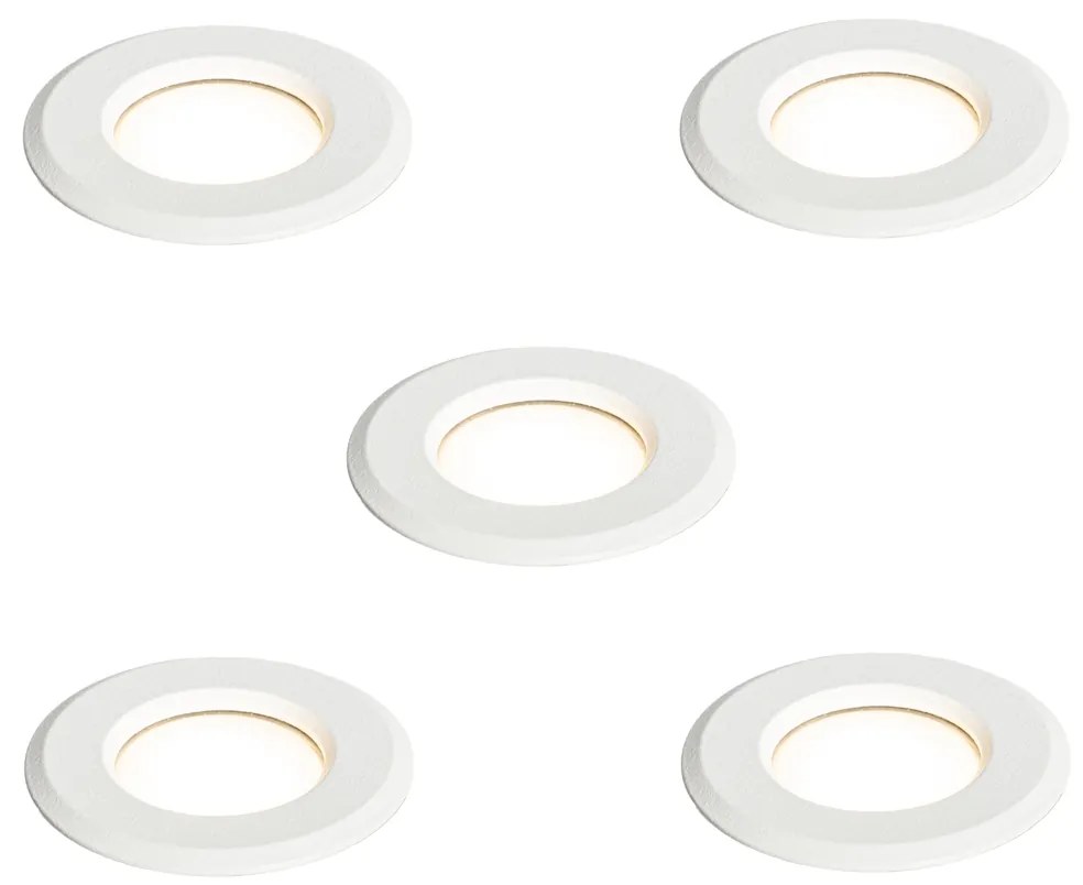 Set de 5 spoturi încastrate moderne albe, inclusiv LED IP67 - Linsey