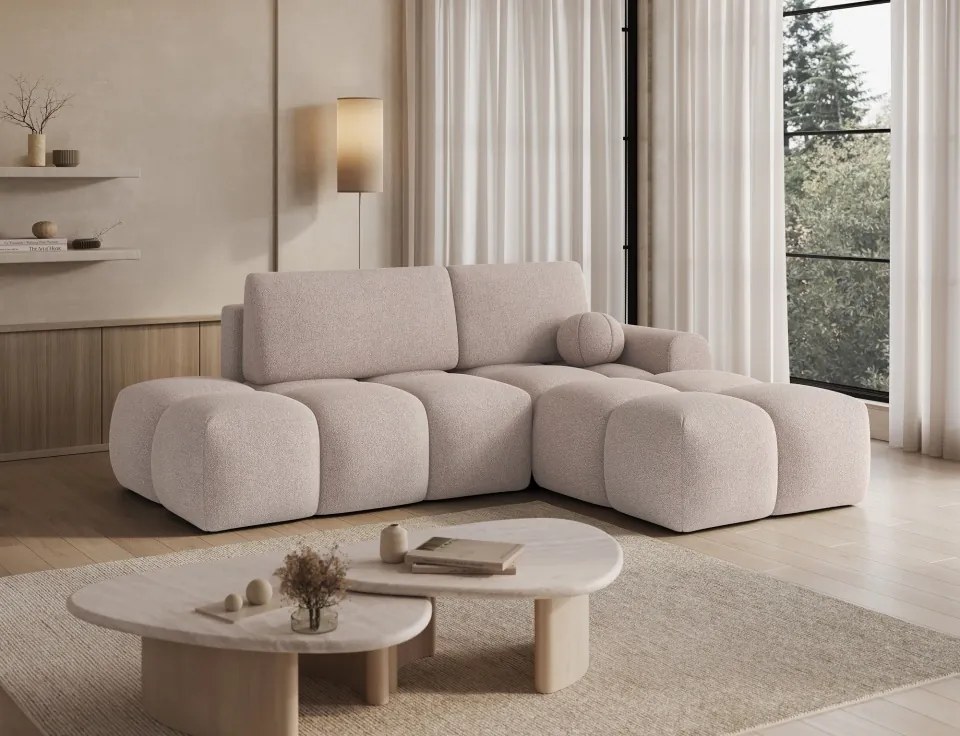 Colțar extensibil dreapta ELTAP Vittario 227 x 170 cm | Xillar 20 bej | ladă depozitare | funcție pat