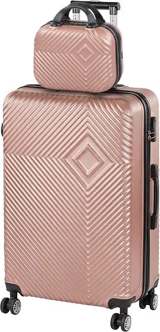 TraveLux Pro V set valiză rulantă aur roz