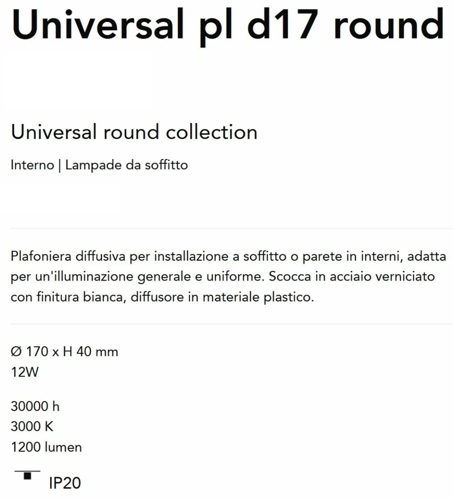 Plafoniera LED perete/tavan Universal pl d17 round 2700k